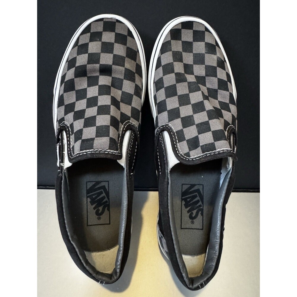 Classic Slip-On Checkerboard Shoe M 6.5 / W 8 / Y 7 Gray Black Pewter